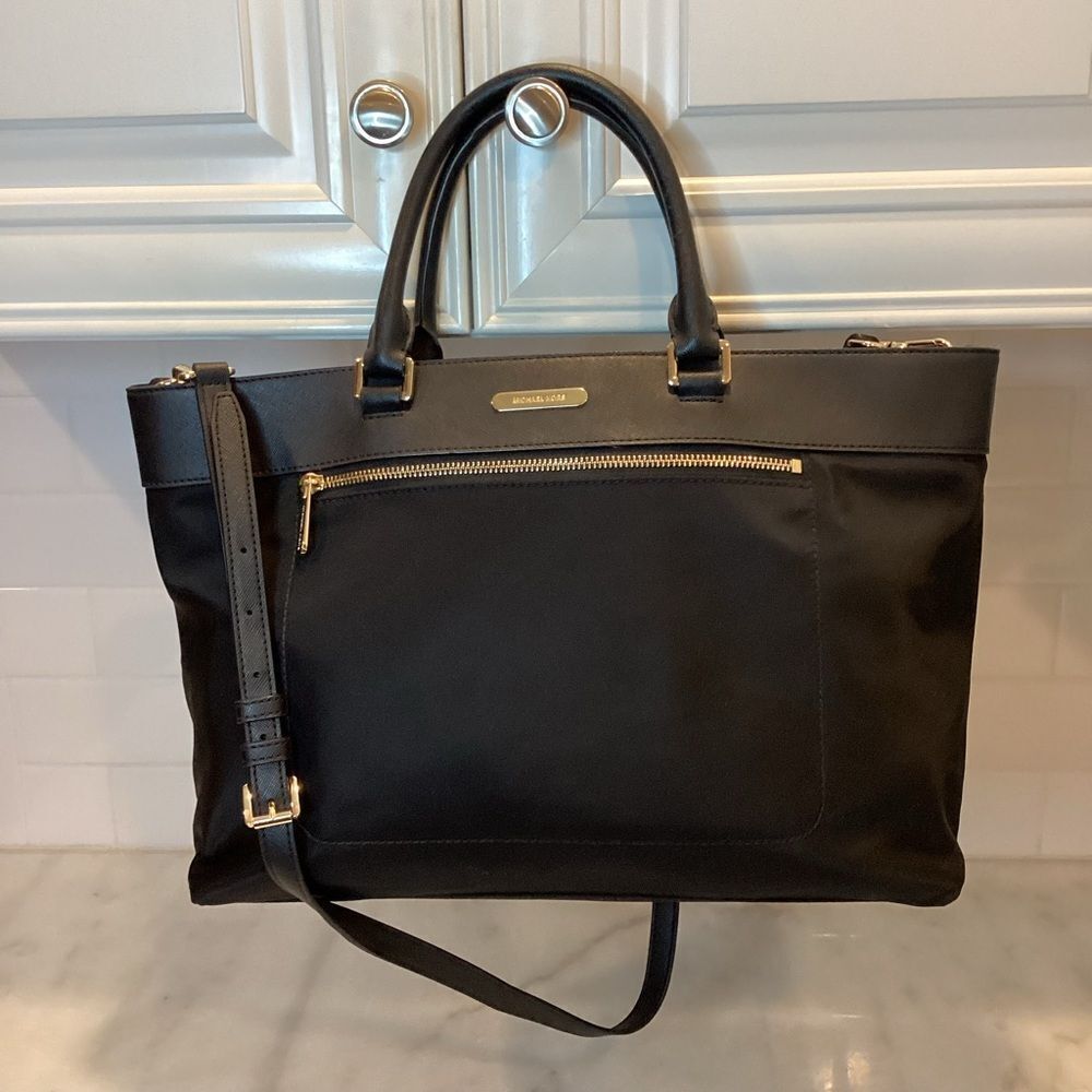 Michael Kors Bag Purse Handbag Colgate Large East West Nylon Laptop Bag Tote